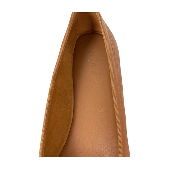 M. Gemi Danza Brown Tan Leather Square Toe Ballet Flat Handmade in Italy Size 38 - Picture 9 of 10